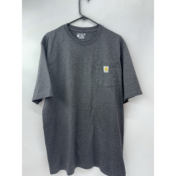 Carhartt Mens Gray Relaxed Fit Short Sleeve Crew Neck Pullover T-Shirt Size L - Picture 4 of 5